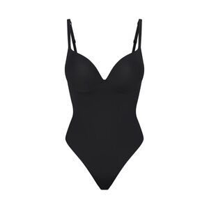 SKIMS BODY PUSH-UP THONG BODYSUIT in ONYX
